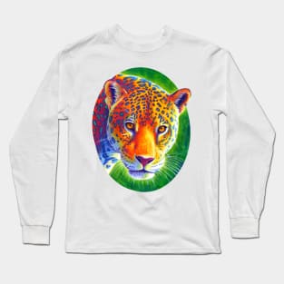 Light in the Rainforest Colorful Jaguar Long Sleeve T-Shirt